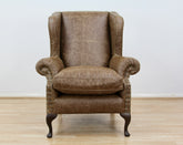 Compton Wingback Armchair Semi-Aniline Leather , Galveston Hide